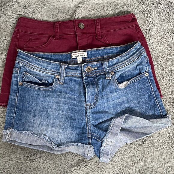 Harper/I Love H81‎ Short Bundle Size 27. Maroon and Blue Denim - Picture 1 of 7